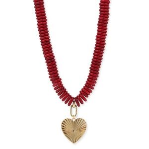 BRACHA Grand Love Beaded Necklace with Heart Pendant